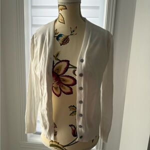 Women's White Cardigan Sweater